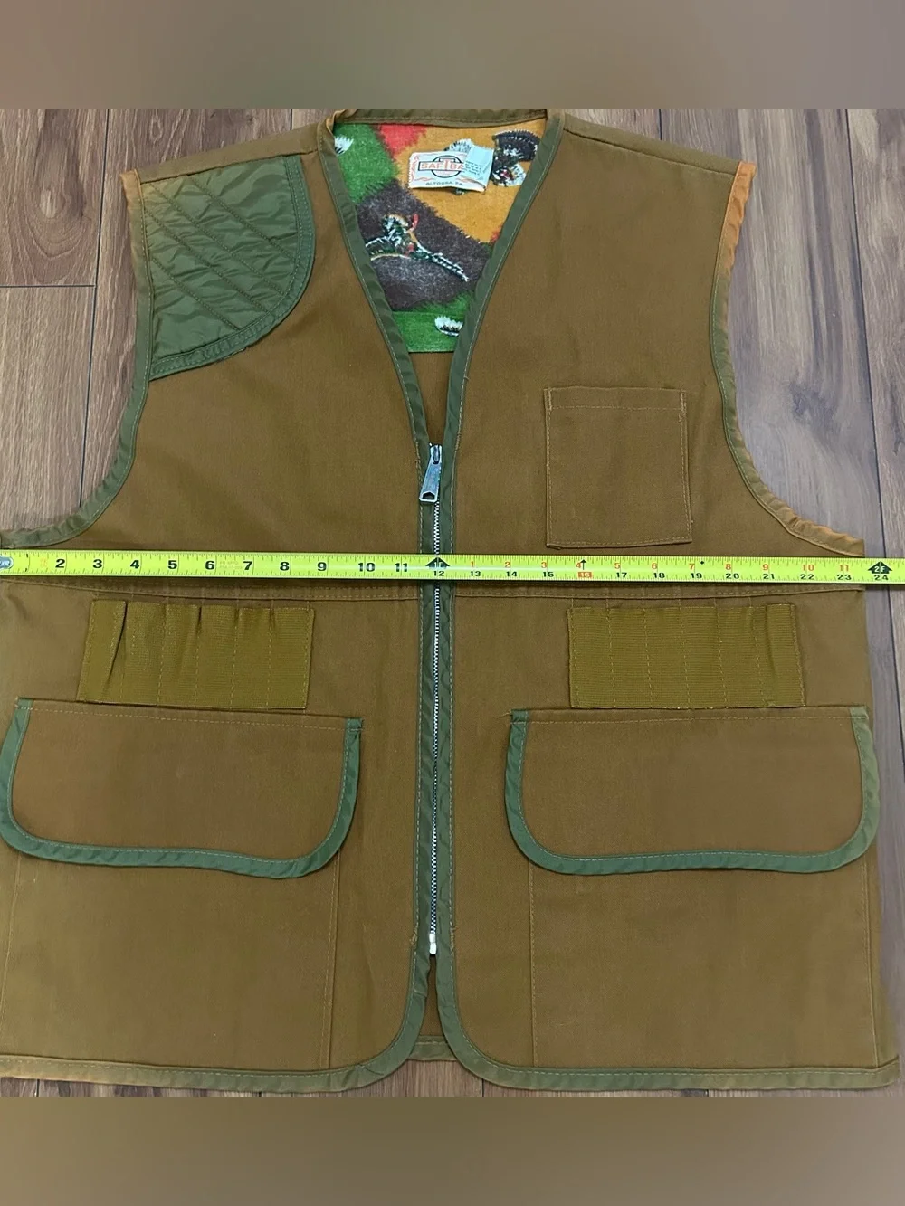 Vintage 60s Original SAFTBAK Men's Bird HUNTING Vest w/ Back Pouch Size LARGE